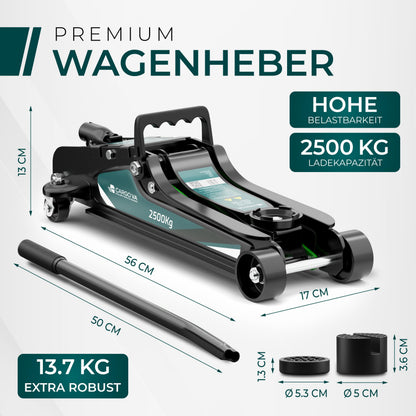 Profi Rangierwagenheber 2.5T flach - Hydraulisch inkl. Koffer