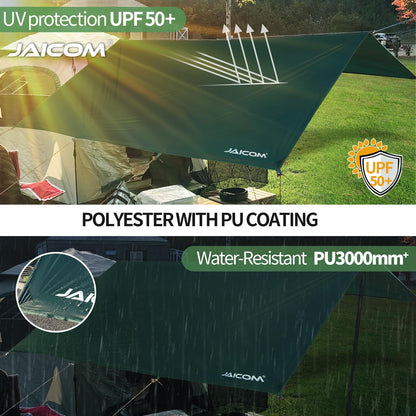 JAICOM Tarp 3x4 m wasserdicht – ultraleichte Camping-Zeltplane
