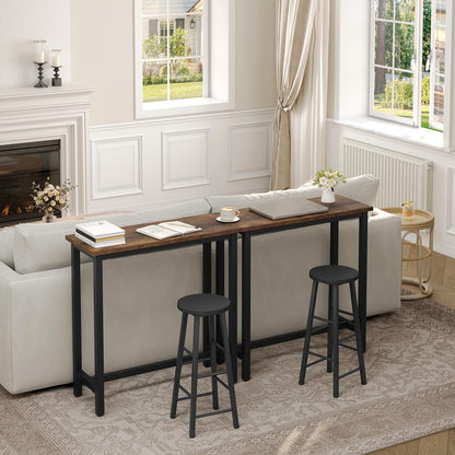 WOLTU Bartisch Stehtisch – Vintage Holzoptik 100x100x40cm