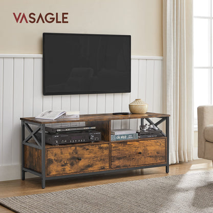 VASAGLE LTV300B01 TV-Schrank - Vintagebraun-Schwarz 120cm