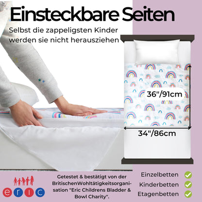 Hygge Sheets Bettunterlage wasserdicht für Kinder, 2er-Pack Regenbogen