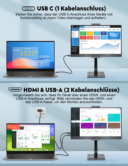 MAGICRAVEN Tragbarer Monitor 15,6 Zoll FHD IPS mit Lautsprecher
