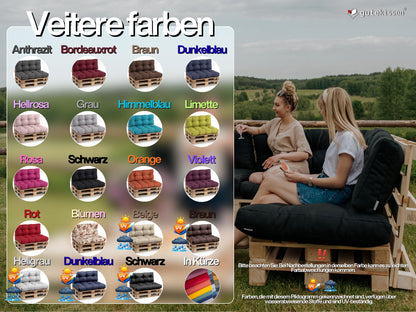 Gutekissen Palettenkissen Sitzkissen 120x60, gesteppt, Anthrazit