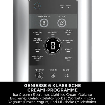 Ninja CREAMi Scoop & Swirl Eismaschine NC701EU Platinsilber