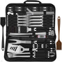 Grilliance BBQ-Grillbesteck-Set 38-teilig aus Edelstahl mit Koffer in Schwarz
