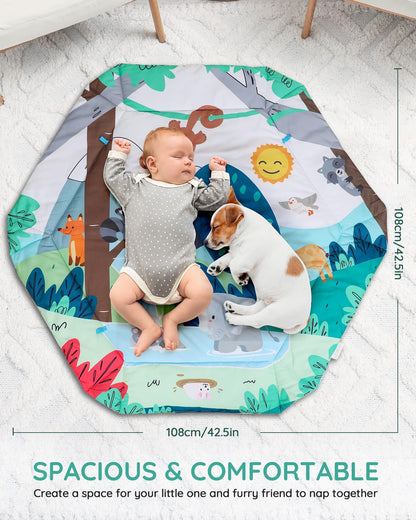 Lilian&Gema Spielbogen Baby 4-in-1 Spielmatte mit 6 Spielzeugen