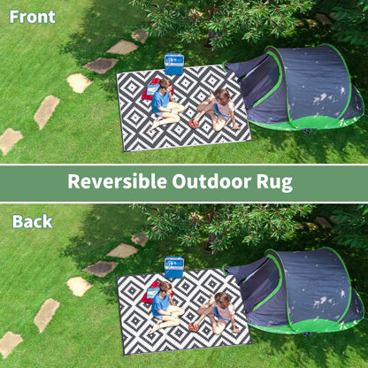 Habaylin Outdoor Teppich Wetterfest, Wendbar, 150x240 cm, Grau