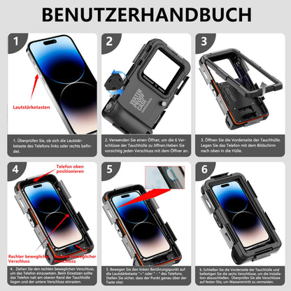 Ezanmull Unterwasser-Tauchgehäuse für iPhone, wasserdicht, Schwarz