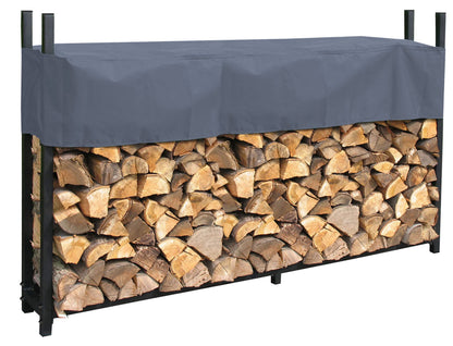 QUICK STAR Metall Kaminholzregal Anthrazit 200x115cm mit Schutzhülle: Lagert und schützt Kaminholz.