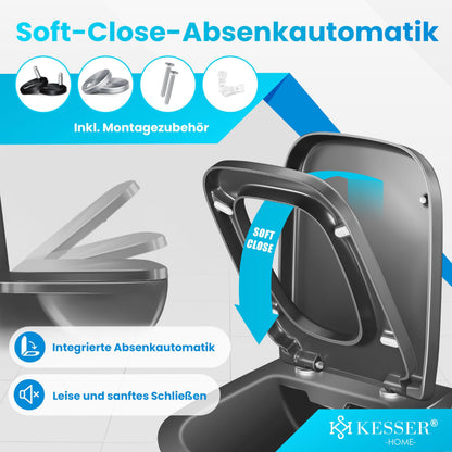 KESSER WC-Sitz mit Absenkautomatik und Quick-Release aus Duroplast