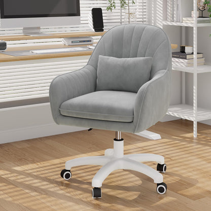 Aivermeil Homeoffice Bürostuhl Samt Drehstuhl - Grau