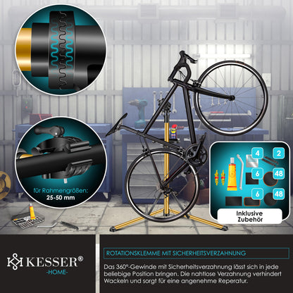 KESSER Profi Fahrrad Montageständer Aluminium – Gold