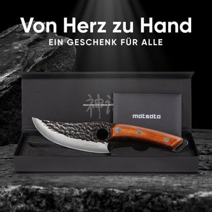 Matsato Küchenmesser Profi 15 cm, japanischer Stahl, Eichenholzgriff