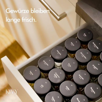 KIVY Gewürzgläser mit Streueinsatz, 24er Set, 120 ml, luftdicht
