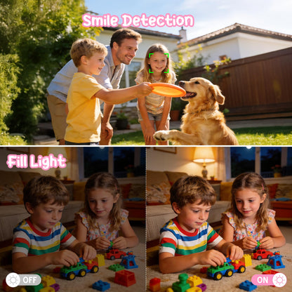 IXNAIQY Digitalkamera 44MP 1080P Kompaktkamera mit 16X Zoom rosa
