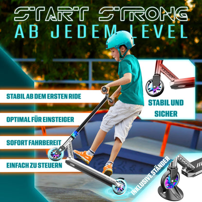 KESSER® X-Limit-Pro Stunt Scooter - 360° Lenkung mit Ständer