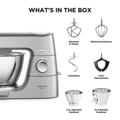 Kenwood Titanium Chef Baker KVC85.004SI Küchenmaschine Waage Silber