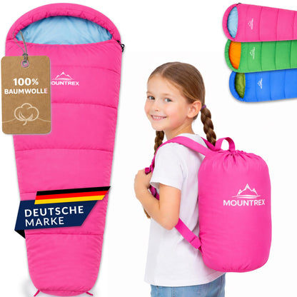 MOUNTREX Kinderschlafsack mit Baumwoll-Innenfutter, 175x70 cm