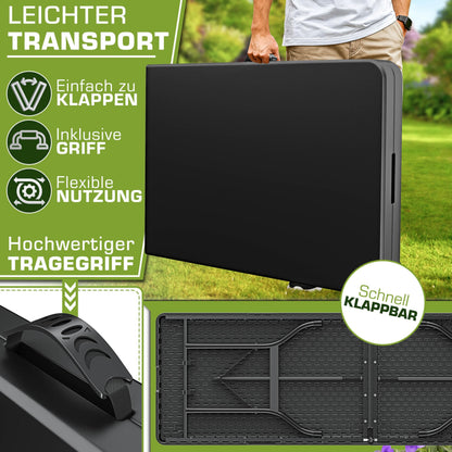 tillvex Gartentisch klappbar Kunststoff 180x75cm 8 Personen