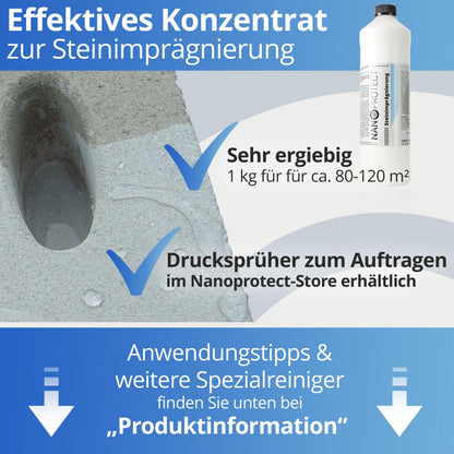 Nanoprotect Steinimprägnierung Konzentrat 1 kg für ca. 80-120 m²