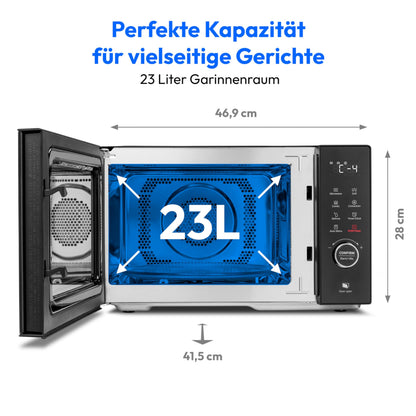 MEDION MD12031 Mikrowelle mit Grill und Heissluft, 23 L, 900 W