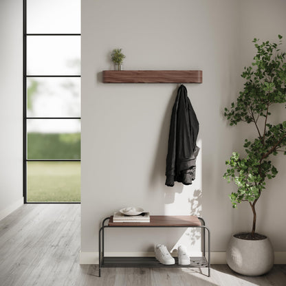 Kazai Toke Design-Wandgarderobe mit verdeckten Haken – Walnuss