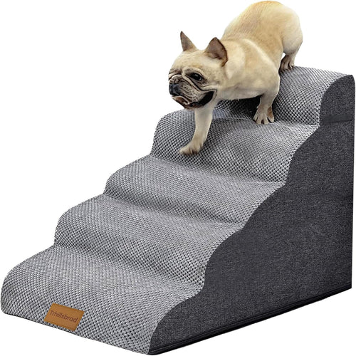 Trhillsbrad Hundetreppe Breit 5 Stufen 62cm – für kleine Hunde. Ermöglicht kleinen Hunden den Aufstieg zu erhöhten Flächen.