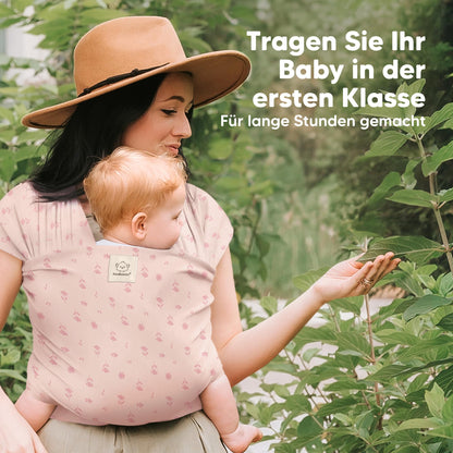 KeaBabies Babytragetuch ab Geburt, atmungsaktiv, Pink Daisies