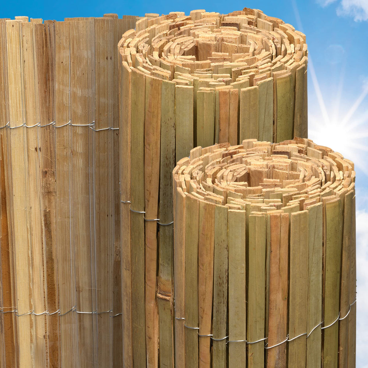 Sol Royal SolVision B89 Bambus Sichtschutz 180x300 cm – naturbelassene Bambusmatte als Rollzaun