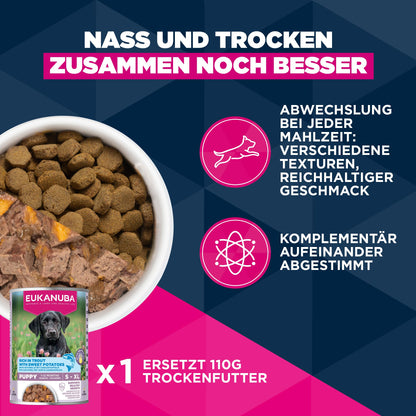 Eukanuba Welpenfutter mit Huhn, Trockenfutter für grosse Rassen, 15 kg
