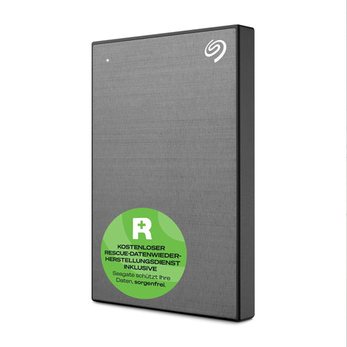 Seagate One Touch 2TB Externe Festplatte – Space Gray mit Verschlüsselung. Kompakte, graue Festplatte zum Speichern und Sichern mobiler Daten.