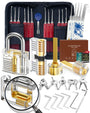 Eventronic Lockpicking Set, 37-teilig, 5 transparente Schlösser mit Stofftasche und Eisenwerkzeugen