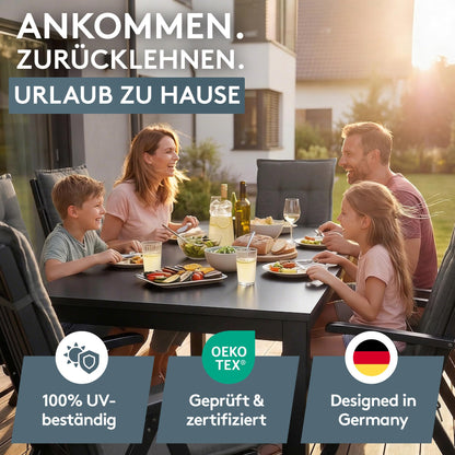 LILENO HOME Gartenstuhlauflagen 2er-Set Hochlehner Anthrazit (Tami)