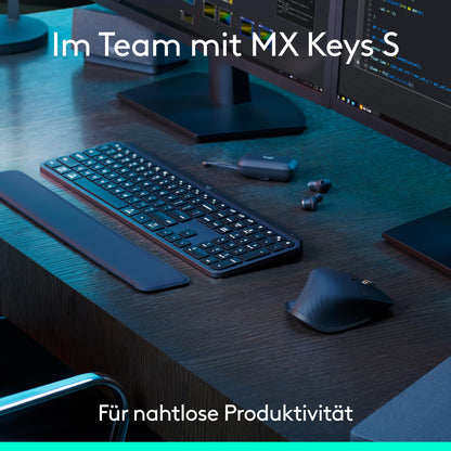 Logitech MX Master 3S Bluetooth-Maus, ergonomisch, 8K DPI, Grafit