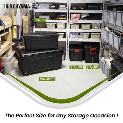 Iris Ohyama SIA-60 Kunststoff Aufbewahrungsbox 60L Schwarz 3er-Set