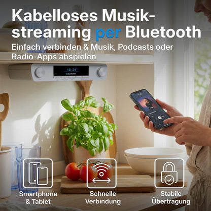 Blaupunkt KRD 30 Bluetooth Küchenradio mit DAB+ und UKW, Silber
