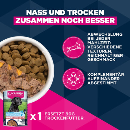 Eukanuba Senior Trockenfutter mit Huhn für grosse Rassen, 15 kg