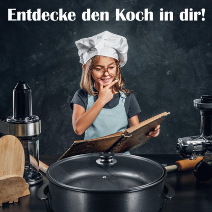 Ecolle Elektrische Pizzapfanne 42 cm, 1500 W mit Glasdeckel