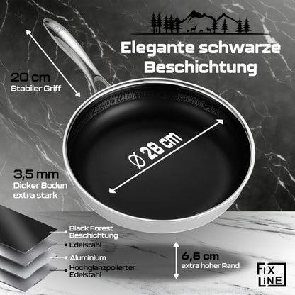 FIXLINE® BLACK FOREST Bratpfanne 28cm – Induktion Antihaft
