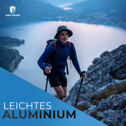ALPIN LOACKER Teleskop Wanderstöcke Aluminium mit Korkgriff, blau