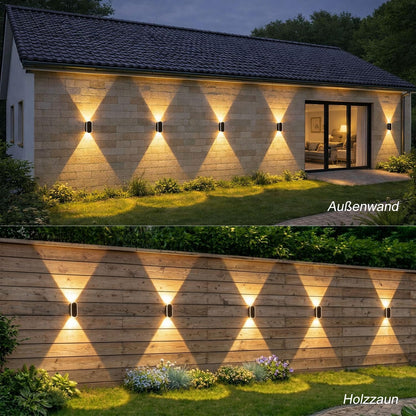 ELLASAY Solar Wandleuchten Aussen, Up & Down, 3 Farben, IP65, 6er-Set