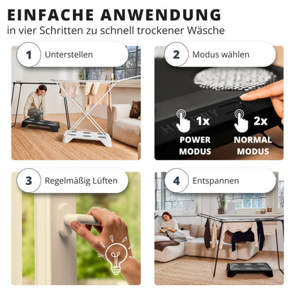 HEYDRY® Wäschetrockner Alternative für Wäscheständer – Schwarz