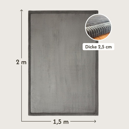 Hakuna Matte Babyspielmatte 200x150 cm, Dunkelgrau, mit Memory-Schaum