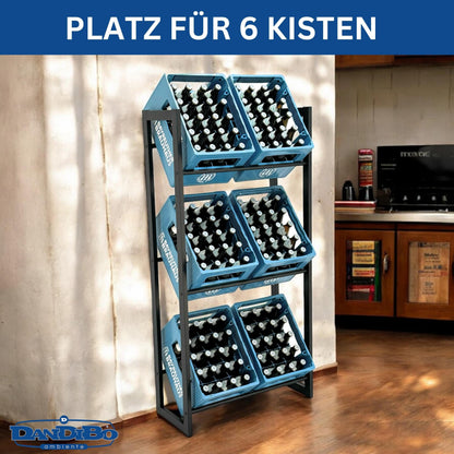 DanDiBo Getränkekistenregal – 6 Kisten, Schwarz, 71cm, 96563