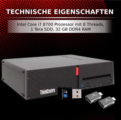 Lenovo ThinkCentre M920s SFF PC i7-8700 32GB RAM 1TB SSD überholt