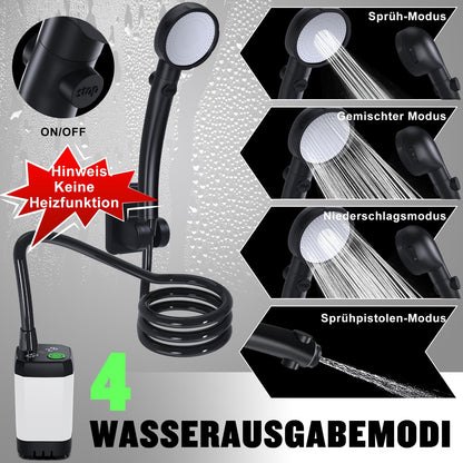 Spopal tragbare Campingdusche mit Akku 6000mAh, Pumpe und Duschkopf