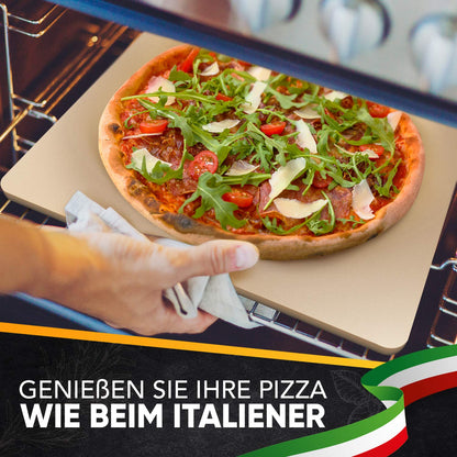 Loco Bird Pizzastein Set für Backofen & Gasgrill mit Pizzaschieber