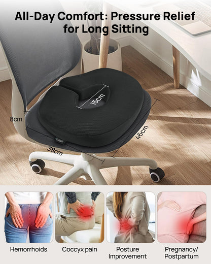 Feagar Hämorrhoiden Sitzkissen, orthopädischer Sitzring, Memory-Schaum