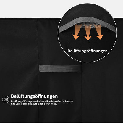 Dokon Gartenmöbel Abdeckung L-Form, wasserdicht, 222x286 cm, schwarz