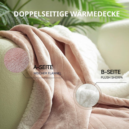 GOTCOZY Heizdecke 130 x 180 cm, Plüsch, 6 Heizstufen, Rosen Staub
